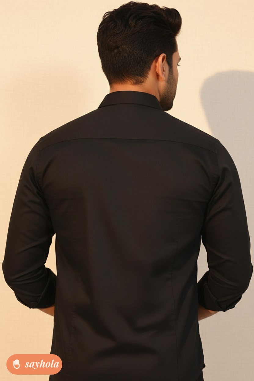 cotton blend long sleeve men's formal shirt